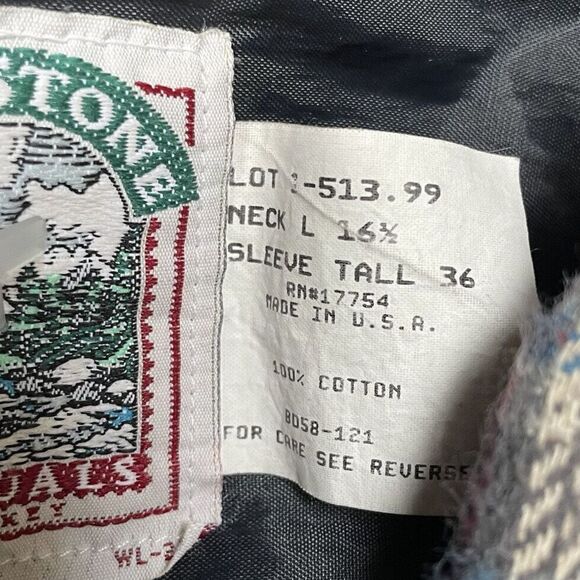 KEYSTONE CASUALS Men Plaid Heavyweight Flannel Button-Up Shirt Sz L Blue Shacket - Picture 6 of 7